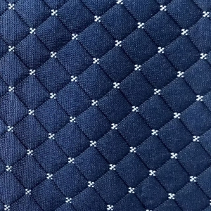 高品质空气层涤纶面料 蓝色提花圆点图案针织面料，用于床垫 - Product Image 3