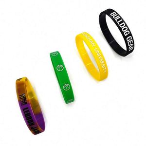 Bracelet en silicone fin avec logo personnalisé, fournitures promotionnelles pour fêtes, bracelets en caoutchouc bon marché avec design personnalisé - Product Image 4