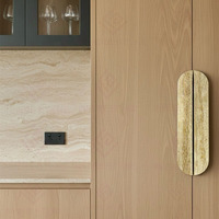 Poignée de porte en marbre travertin beige moderne sculptée à la main, style Wabi Sabi vintage, pour la décoration de la maison et des hôtels