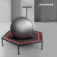 Trampolín Hexagonal de Fitness para interiores de 48 pulgadas para niños y adultos con mango para ejercicio en casa trampolín de salto de acero PP