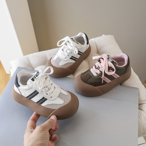 Unisex-Child Chunky Rubber <strong>Sole</strong> <strong>Shoes</strong> for Boy Girl Toddler Little Big Kid Low Lace-Up <strong>Hidden</strong> Touch Strap Casual Walking Sneakers