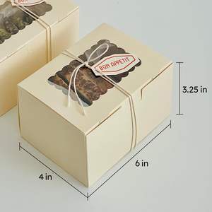 Hot Sell Custom Logo Printed Food-Grade Personalized Take Away Dessert Boxes Packaging Cookie <strong>Paper</strong> Box with Window for Bakery - Product Image 5