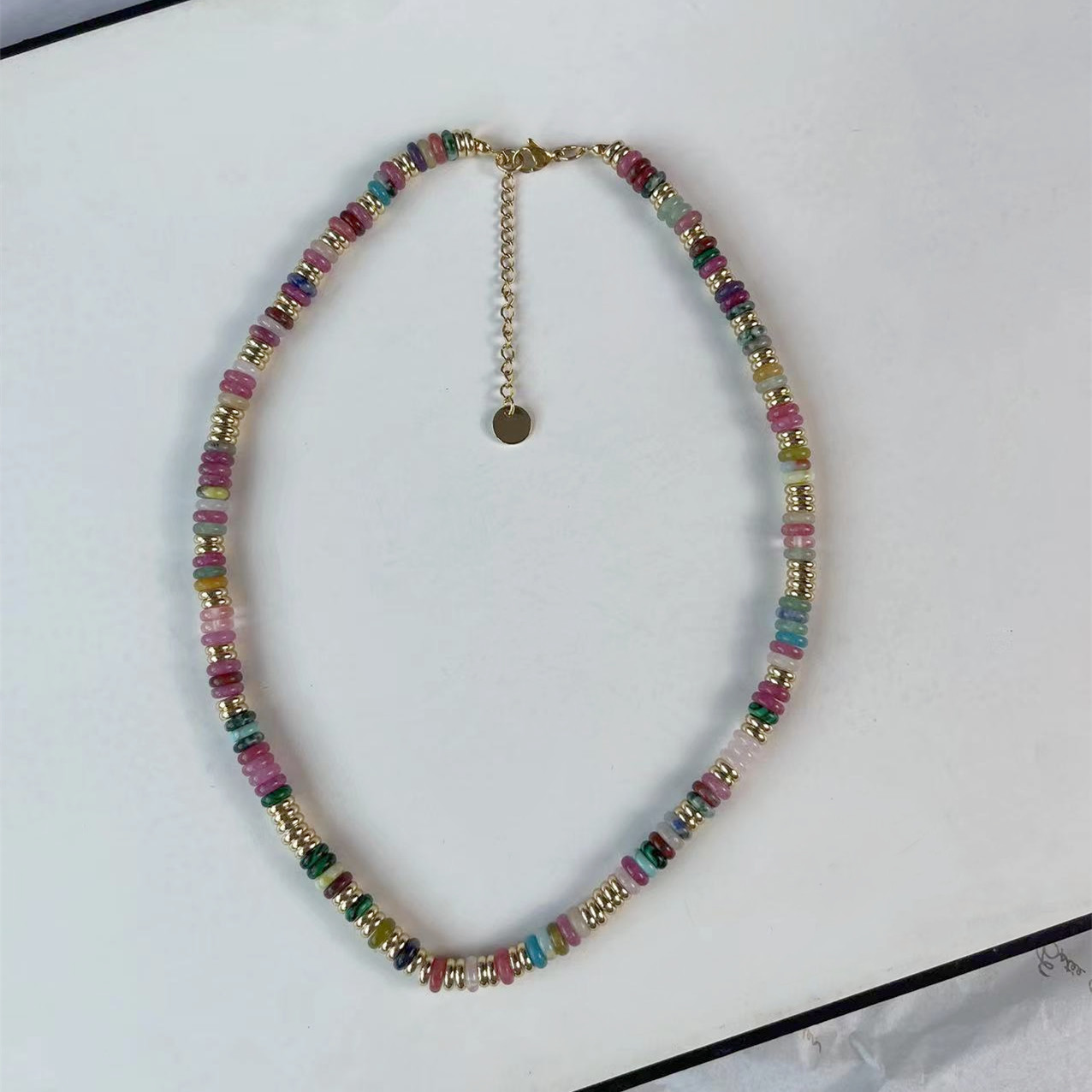 5    Mixed Color Flying Disc Necklace