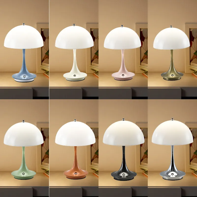 مصباح مكتب معدني حديث على شكل فطر مصباح طاولة بتصميم إيطالي لغرفة النوم مصابيح طاولة حديدية مصباح طاولة مزخرف LED