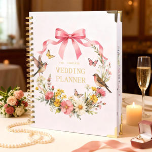 Cuaderno <span class=keywords><strong>de</strong></span> Planificación <span class=keywords><strong>de</strong></span> Bodas A4 Premium con Diseño Floral, Diario <span class=keywords><strong>de</strong></span> Novia, Tapa Dura Espiral, <span class=keywords><strong>Lista</strong></span> <span class=keywords><strong>de</strong></span> <span class=keywords><strong>Invitados</strong></span> con Protector <span class=keywords><strong>de</strong></span> Esquinas Dorado - Product Image 1