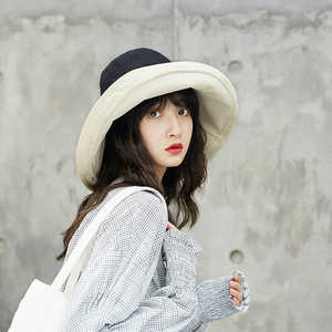 2024 nouveau chapeau seau femmes <span class=keywords><strong>littérature</strong></span> <span class=keywords><strong>japonaise</strong></span> et Art couverture bassin chapeau pare-soleil Chic grand bord tissu chapeau - Product Image 2
