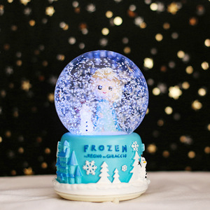 Ornamento decorativo del regalo della resina rotante della sfera di cristallo della neve della scatola di musica per le ragazze regalo di <span class=keywords><strong>natale</strong></span> per i bambini - Product Image 3