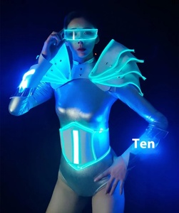 Disfraces de Bar para Grupo de Baile Cibernético Punk con LED Azul Hielo de TWCS Luminous Technology, Ropa de Actuación para Fiestas de Baile <span class=keywords><strong>Gogo</strong></span>, Tipo Escenario - Product Image 3
