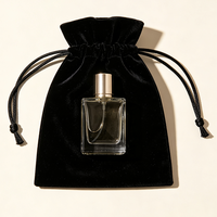 Sacs en velours personnalisés avec logo, pochette à cordon, emballage pour flacon de parfum, emballage cosmétique, sac à cordon en velours doux pour bijoux, rangement de maquillage