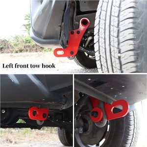 LUMA 3/5ドア19-24黒と赤のフロント左とリアスチールトウフック50ポンドスズキ第4世代ジムニーシエラJB64 JB74 JC74用 - Product Image 3