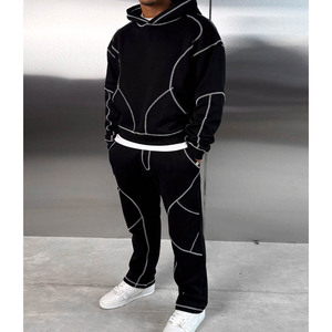 Sweat-shirt à capuche personnalisé avec surpiqûres contrastées pour homme, sweat-shirt surdimensionné de haute qualité - Product Image 5