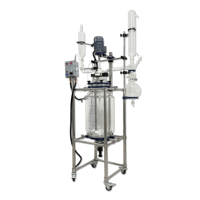 Réacteur en verre à double paroi à double couche de 50 L, à flux continu, anti-explosion, avec enveloppe, réacteur à pression, utilisation en laboratoire