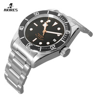 Montre automatique de luxe en acier inoxydable de haute qualité, cadran en verre, étanche, vente en gros d'usine
