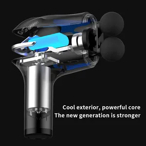 HB-011 New Design Handheld Dual Head Deep Tissue Fascial Massage Gun Massage Products Timing Control