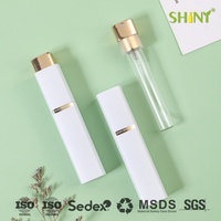 Flacon vaporisateur de parfum de poche vide de 10 ml, mini, portable, de luxe, rechargeable, en verre, avec pulvérisateur métallique