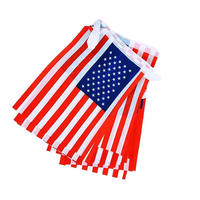 Drapeau de guirlande personnalisé en polyester 14x21cm à impression sur mesure, motif mondial américain, pas cher