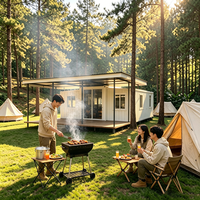 Maison conteneur modulaire préfabriquée de luxe, étanche, 40 pieds, en kit, structure en acier, mini-villa