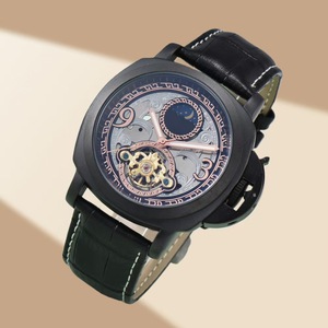 Montre mécanique pour homme, boîtier carré de 30 mm, cadran saphir, bracelet en cuir, automatique, résistante à l'eau 10 m, style business tendance - Product Image 4