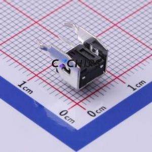 TS-1038-A4B3-D2 Tactile Switch Through hole,6x6mm Switch Single Pole Single Throw Round Button 2.5N Right Angle Insert - Product Image 2