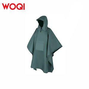 Impermeable con capucha para adultos Woqi, color verde pavo real, ligero, portátil, unisex, poncho para senderismo, camping y uso de emergencia. - Product Image 5