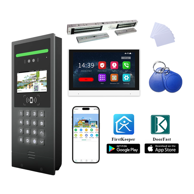 Thinmoo 4.5 Inch LCD Screen Face Recognition Aluminum Alloy Keypad Video Door Phone Cloud Access Control Embedded Installation