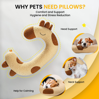 Coussin Apaisant Rond Moderne en Peluche pour Animaux de Compagnie, Rembourrage en Polyester, Lavable, Protection du Cou et de la Colonne Vertébrale, Jouet à Câliner, Coussin de Sommeil pour Chiens