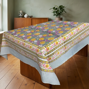 Mantel de mesa con estampado de bloques a mano, Rectangular mantel, paño de comedor fino, estampado de bloques a mano, hermosa decoración de mesa al por mayor - Product Image 1
