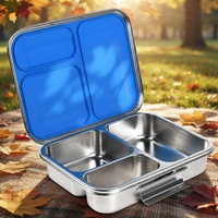 Boîte à lunch bento en acier inoxydable 304 anti-fuite personnalisée Aohea, conteneur portable pour aliments et collations avec couvercle