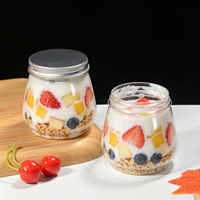 PET Schroefdopfles 250ml Herbruikbaar Transparant voor Pudding Griekse Yoghurt Havermout Granola Jam Snoep Snacks Voedsel Opslag Groothandel