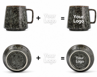 Mug à café en céramique personnalisé avec logo OEM, finition craquelée, vaisselle de café, tasse à marque privée pour l'hôtellerie et la vente au détail