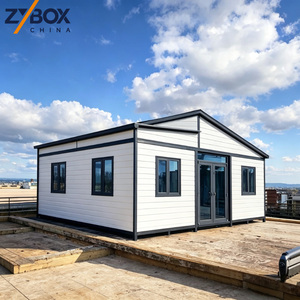 Casa Contenedor Expandible de 40 pies con Techo Inclinado, Villa Modular Prefabricada, Panel Blanco, Casa Moderna de 2 Dormitorios y <span class=keywords><strong>1</strong></span> Baño - Product Image 1
