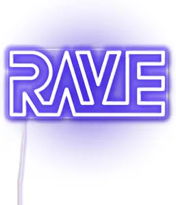 Blue Rave modern design LED Neon Sign lights Great for Weddings Dance Party Performance