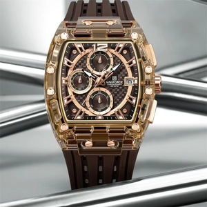Montres chronographes originales NAVIFORCE NF7105 pour hommes, cadran chronographe, étanches 30 m, montre à quartz, bracelet en silicone - Product Image 4