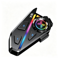 Casque de moto avec éclairage RGB, interphone sans fil 6.1, 5 modes ambiantes, partage de musique, assistant vocal, autonomie de 35 heures