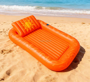 Grand matelas gonflable de piscine pour bronzer, SPA solaire, double flotteur de piscine pour adultes avec oreiller, matelas d'eau en <span class=keywords><strong>PVC</strong></span> avec porte-gobelet - Product Image 6