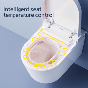 Inodoro inteligente de lujo ARROW con bidé integrado, asiento de cerámica blanca brillante, trampa en P, de una pieza, montado en la pared para baño - Product Image 4