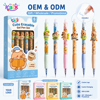 Stylo gel effaçable à la chaleur KAIX Clean Erasing OEM, encre bleue, boîte cadeau de 6 pièces, stylo gel effaçable par friction pour boutique de cadeaux, vente au détail
