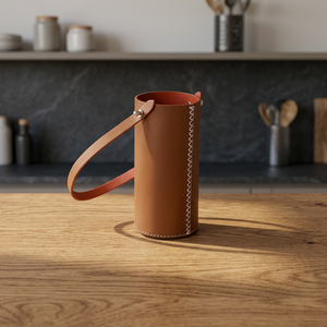 Bolsa de Cuero Clásica Marrón para Botellas de Vino, la Más Vendida, Funda/Estuche para Botellas Frías o Calientes, Bolsa de Transporte para Botellas - Product Image 3