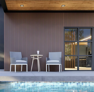 Paneles de Pared Interiores y Exteriores Modernos de Primera Calidad AOLO, Paneles Decorativos de WPC Impermeables, Resistentes al Fuego, con Diseño de Listones de Madera, Garantía de 5 Años - Product Image 2