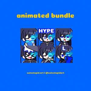 OEM ODM <span class=keywords><strong>Anime</strong></span> Animated Stella Emotes Black Rock Shooter pour Twitch Discord Kick Streams - Product Image 1