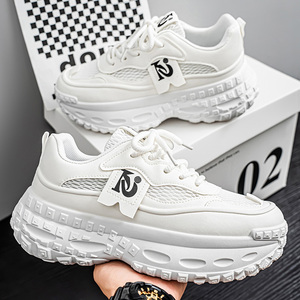 Zapatos de malla transpirables al por mayor del fabricante, mocasines casuales para hombre con suela gruesa que aumenta la altura, tendencia de moda, suaves - Product Image 2