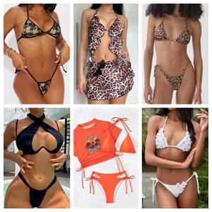 Trajes de Baño de Verano para Mujer, Conjuntos de Bikini de Materiales Mixtos, Plazo de Entrega de Muestras de 7 Días, Pedidos al por Mayor, Colores Personalizados - Product Image 5