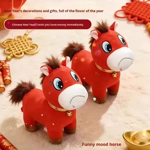 Peluche de Mascota del Zodiaco Año del <span class=keywords><strong>Caballo</strong></span>, Juguete de Peluche Suave con Relleno de Algodón PP, Terciopelo, Alivio del Estrés, 31-50 cm - Product Image 3
