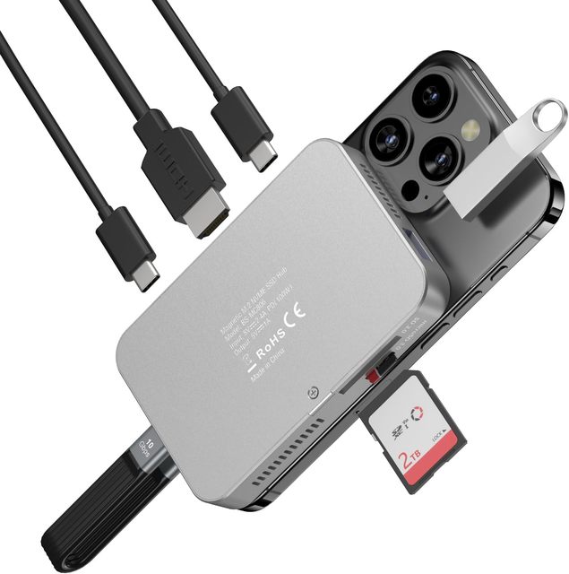 SYONG 8TB NVMe SSD Enclosure with Cooling Fan 7 in 1 Docking Station with 10Gbps High Speed Transfer 100W PD 4K60Hz Video Output