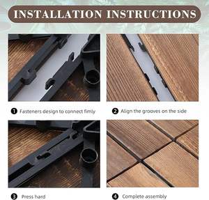 Baldosas de Madera para Terraza y Patio Trasero, Uso en Exteriores, Protección Ambiental, Baldosas de Madera Maciza Encajables para Patio - Product Image 6