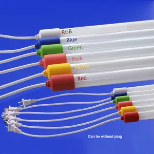 60cm Led huỳnh quang ống T8 Tường Đèn treo tường màu Đỏ màu xanh lá cây màu xanh RGB ống đèn AC85-265V chúng tôi EU cắm cho phòng Bar Đảng