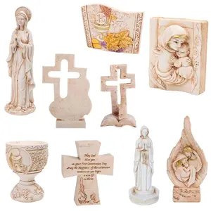 KOMI Wholesale Holy Virgin Mary Creative Portrait Statues Home Decorations Religious Resin Crafts Gifts