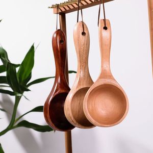 Cuillère à riz et à bouillie japonaise en bois, longue et grande, avec manche - Product Image 2
