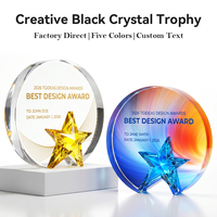 Trophée en cristal personnalisé avec gravure, design rond à bords biseautés, récompense pour les champions de compétition