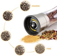 Moulin à sel et à poivre en acier inoxydable, ajustable, de haute qualité, avec support